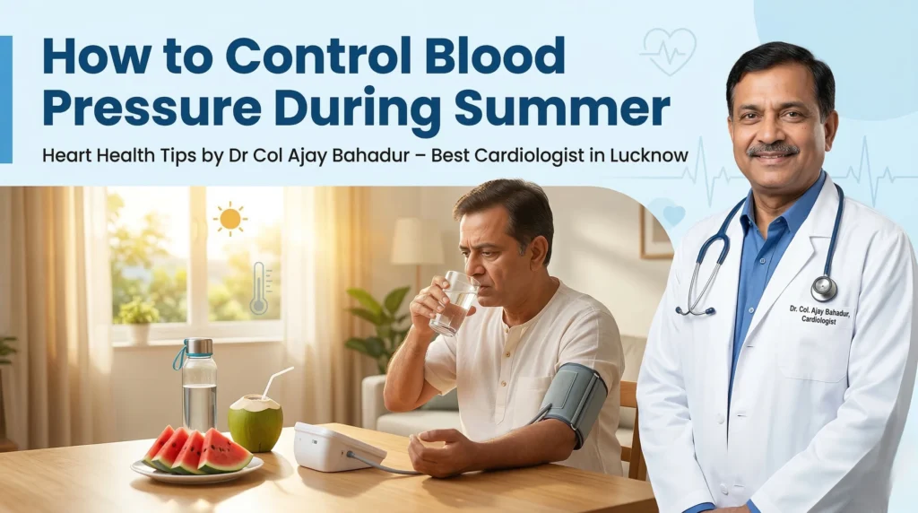 How to control blood pressure during summer – heart health tips by Dr Col Ajay Bahadur, best cardiologist in Lucknow